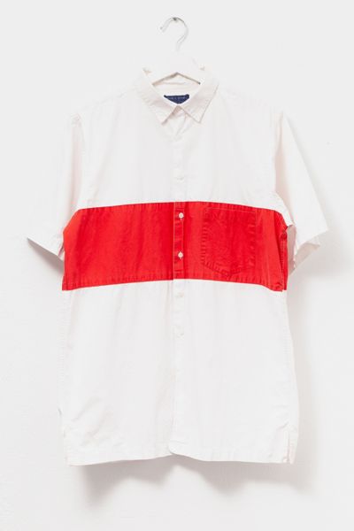 Vintage 1990s Lands End Stripe Short Sleeve Polo Shirt