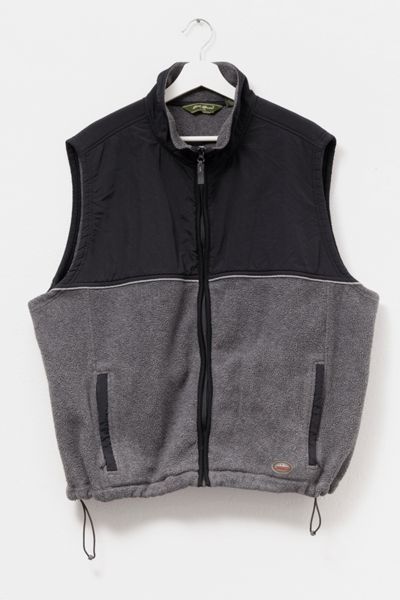 Vintage 1990s Eddie Bauer Gray Black Technical Fleece Vest