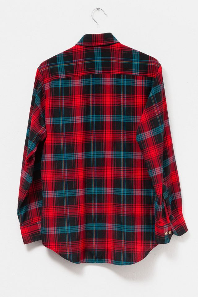 Vintage 1970s Distressed Plaid Button Up Shirt #1