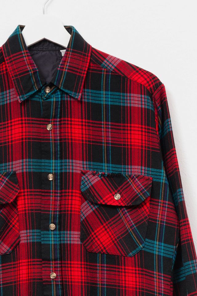 Vintage 1970s Distressed Plaid Button Up Shirt #2