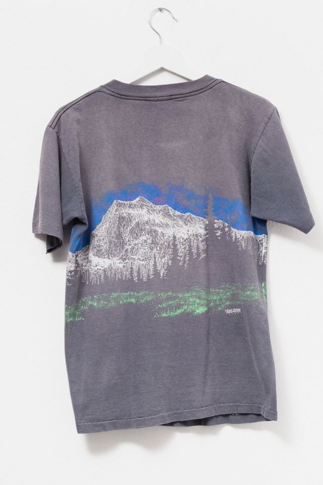 Vintage 1980s Distressed Black Mountain Graphic T-Shirt #1