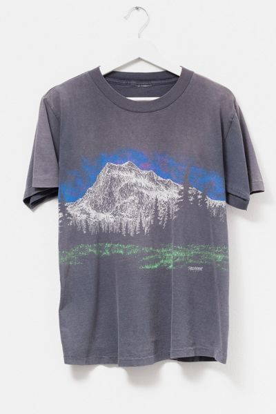 Vintage 1980s Distressed Black Mountain Graphic T-Shirt