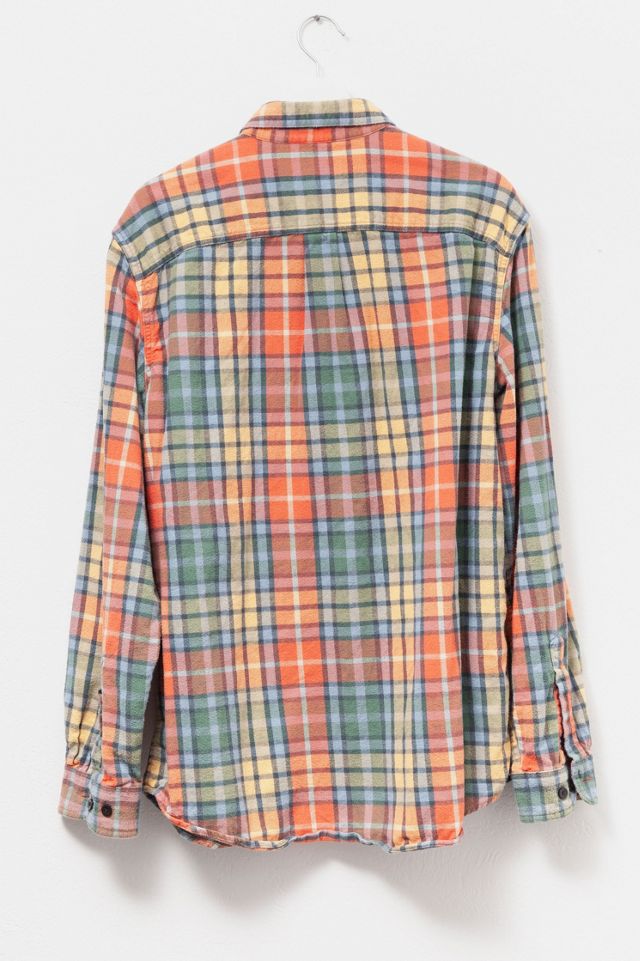 Vintage Y2K L.L. Bean Orange Plaid Flannel Button Up Shirt #1