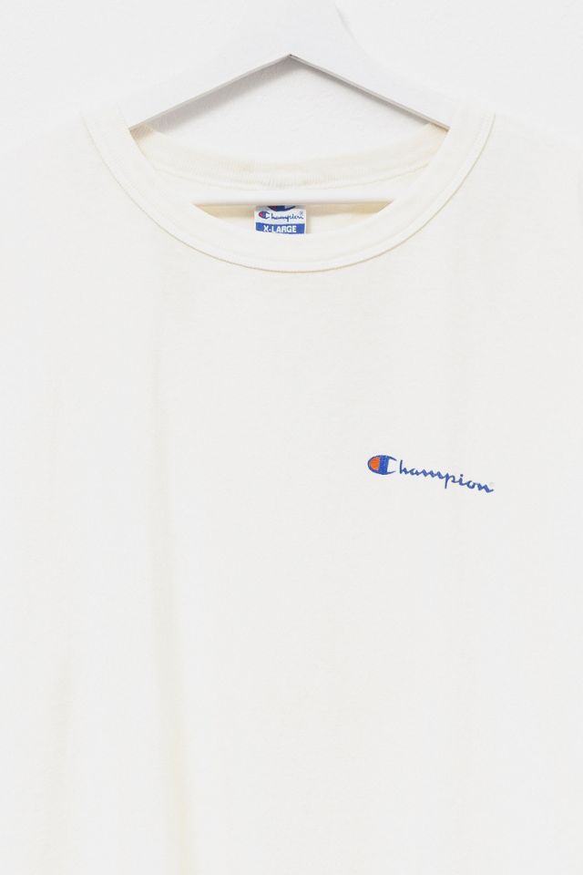 Vintage 1990s Distressed Champion Cotton Script Logo T-Shirt #2