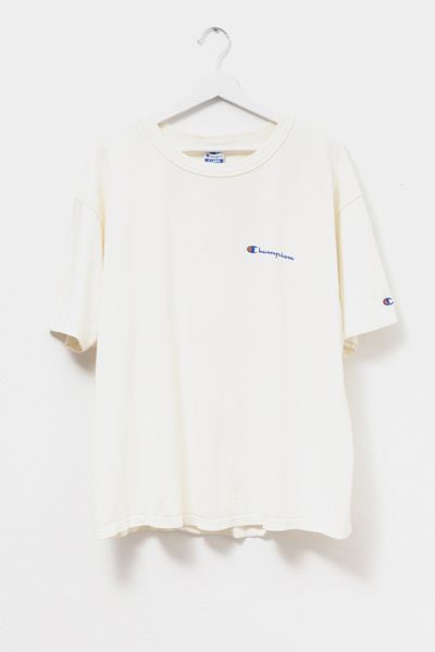 Vintage 1990s Distressed Champion Cotton Script Logo T-Shirt