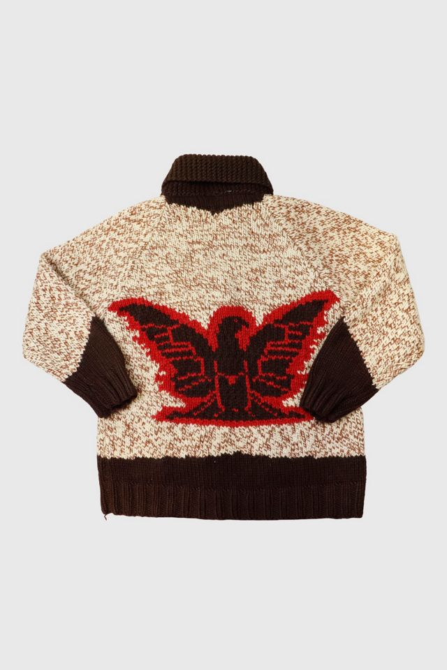 Vintage Eagle Cowichan Brown Knit Sweater #1