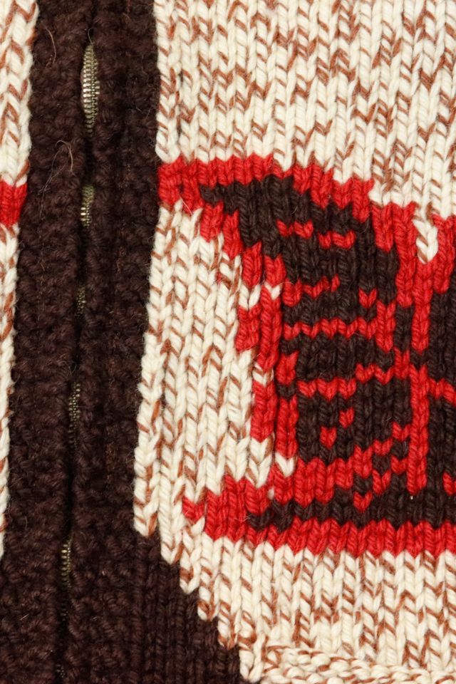 Vintage Eagle Cowichan Brown Knit Sweater #2