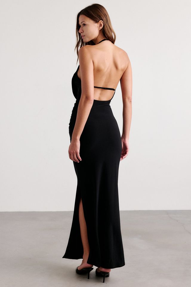 UO Kimmie Keyhole Cowl Neck Halter Maxi Dress #3