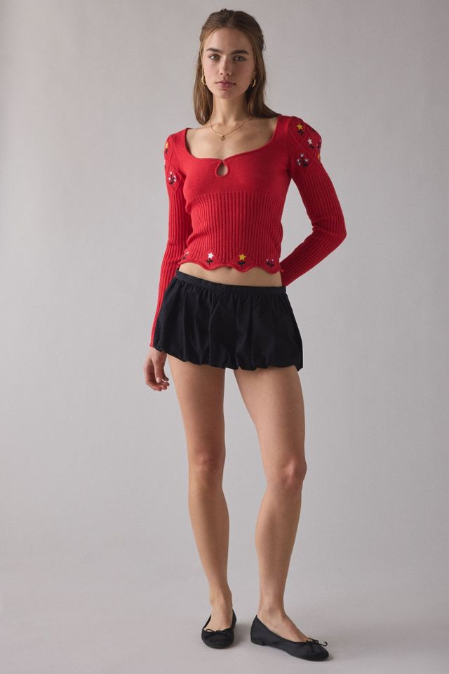 Joanie Embroidered Cropped Sweater #3