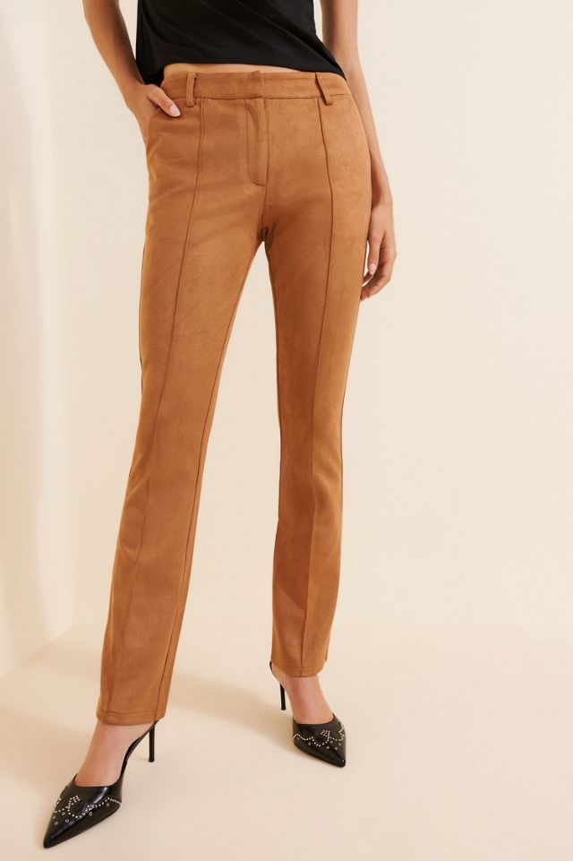 Lioness Bella Faux-Suede Low-Rise Straight-Leg Pants #2