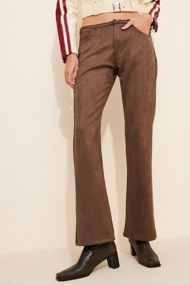 Lioness Charismatic Faux-Suede Low-Rise Flare Pants #2