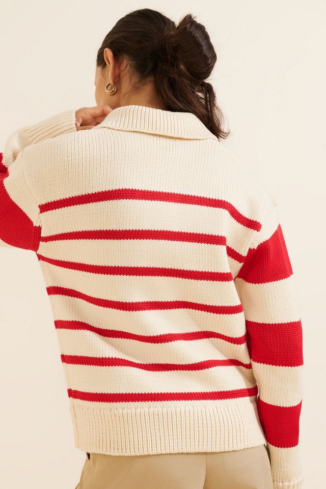 English Factory Striped Collared Sweater #1