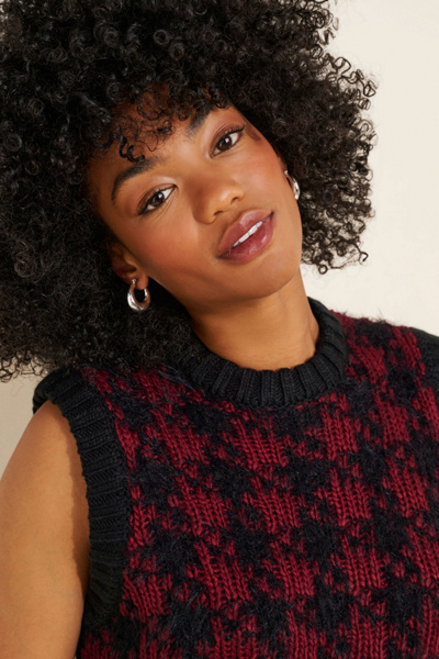 The Ragged Priest Jasper Grunge Houndstooth Sweater Vest