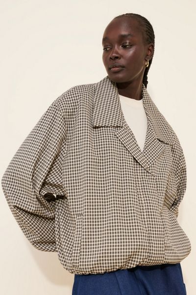 Daisy Street Collared Gingham Jacket