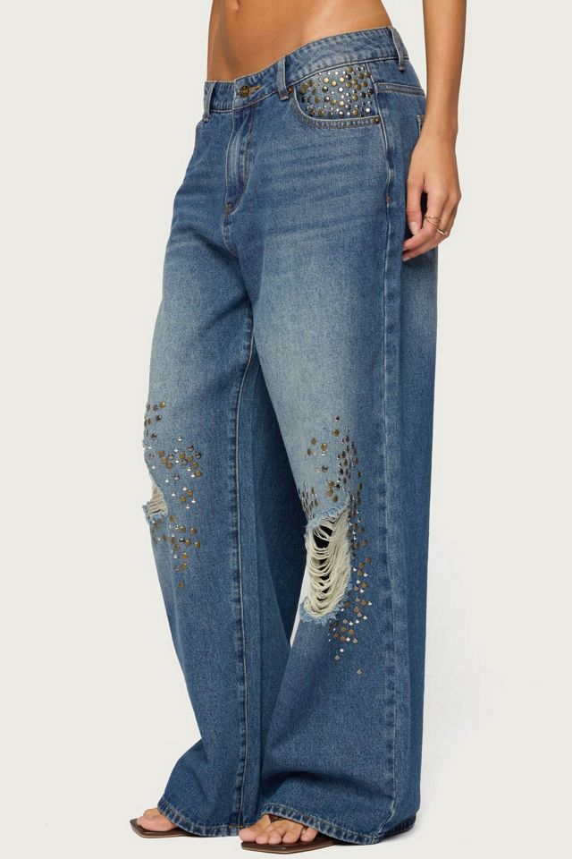 Edikted Eunia Studded Low Rise Baggy Jeans #2