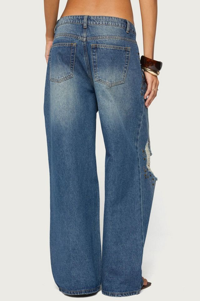 Edikted Eunia Studded Low Rise Baggy Jeans #4