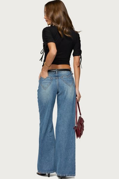 Edikted Casta Heart Low Rise Baggy Jeans