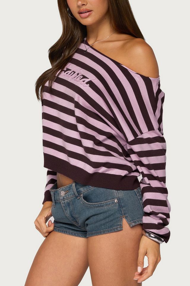 Edikted Edikted Campus Striped Knit Sweater #4