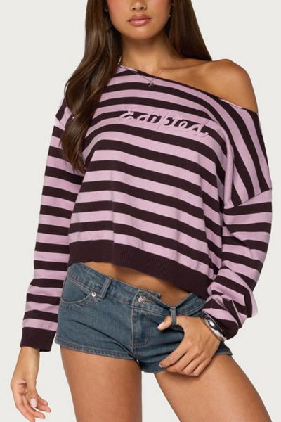 Edikted Edikted Campus Striped Knit Sweater