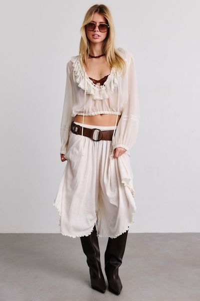Out From Under Pure Intentions Cotton Wide Leg Cropped Pants