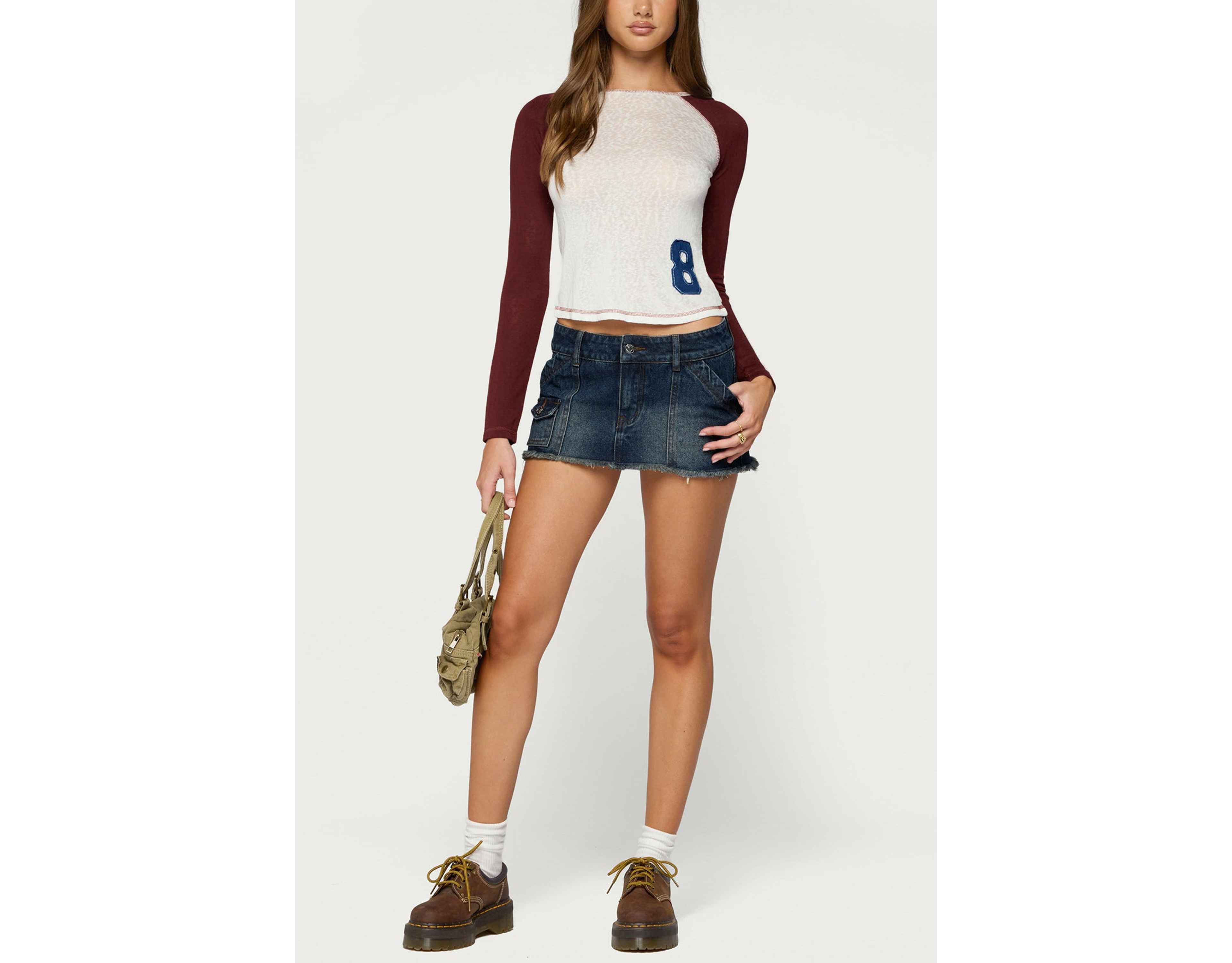 Edikted Adania Denim Mini Skort