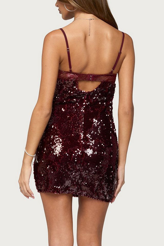 Edikted Airi Sequin Lacey Cupped Mini Dress #2
