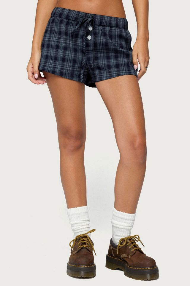 Edikted Alessa Plaid Shorts #1