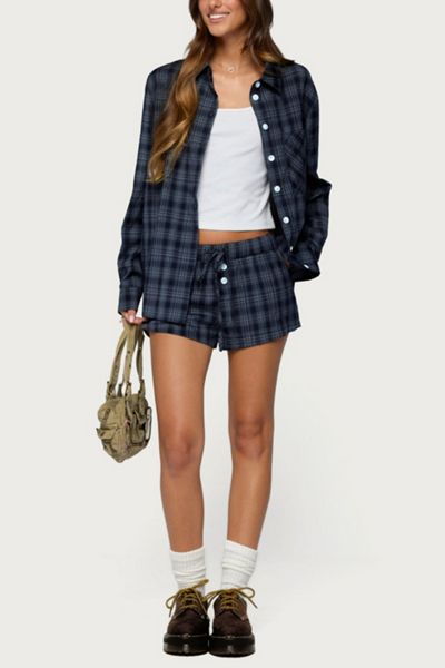 Edikted Alessa Plaid Shorts
