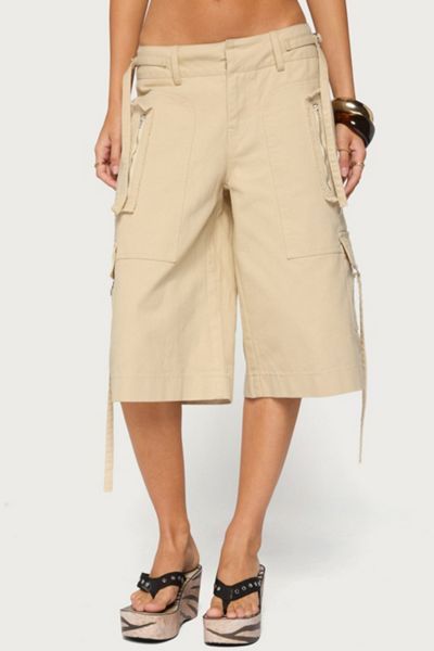 Edikted Avelisse Cotton Cargo Bermuda Shorts