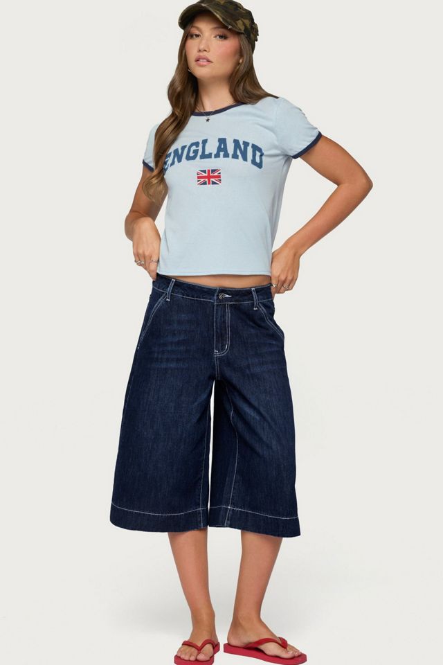 Edikted Letty Low Rise Denim Bermuda Shorts #1