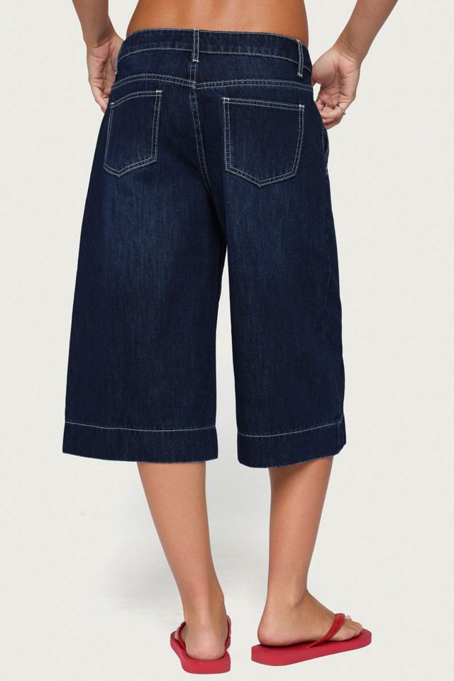 Edikted Letty Low Rise Denim Bermuda Shorts #4