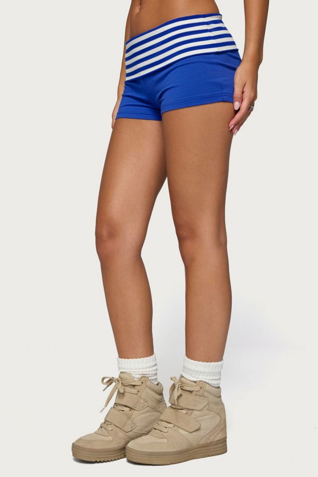 Edikted Shantal Stripey Foldover Shorts #2