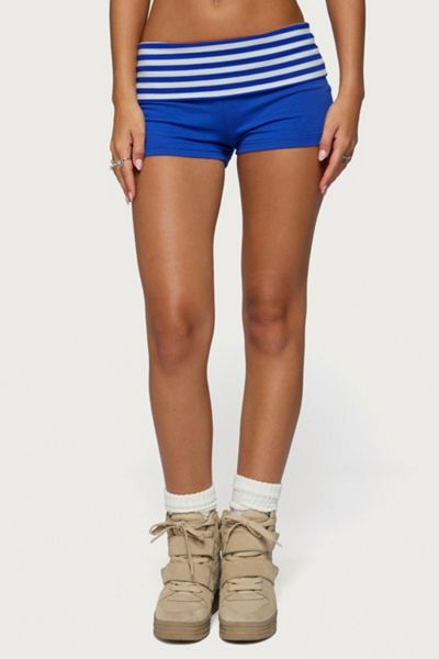 Edikted Shantal Stripey Foldover Shorts