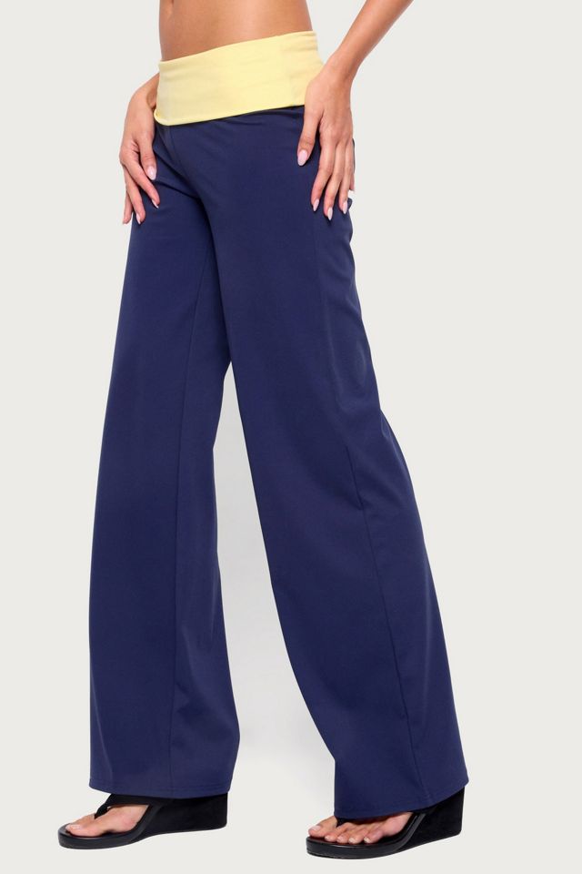 Edikted Dayna Contrast Foldover Straight Leg Pants #2
