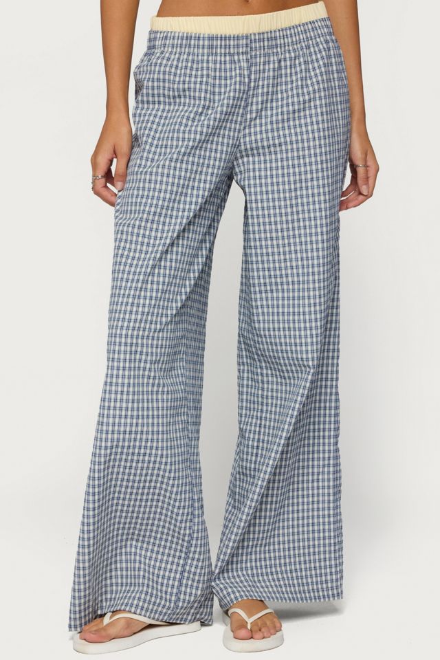 Edikted Indya Contrast Plaid Wide Leg Pants #1
