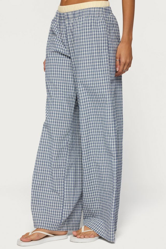 Edikted Indya Contrast Plaid Wide Leg Pants #2