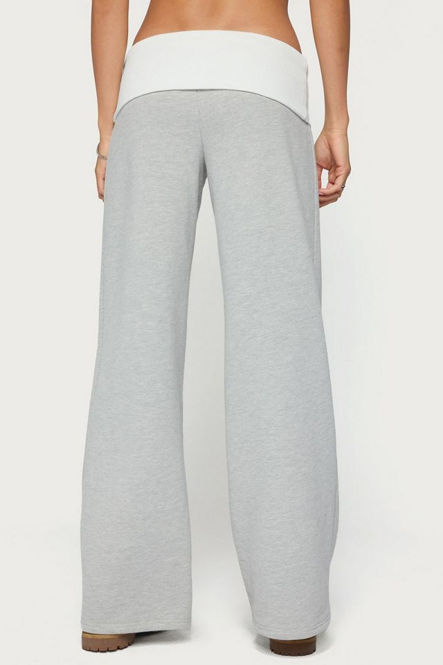 Edikted Idha Contrast Foldover Baggy Sweatpants #4