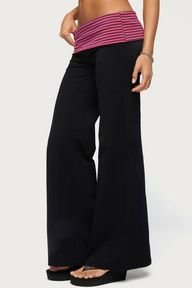 Edikted Maci Striped Foldover Pants #2