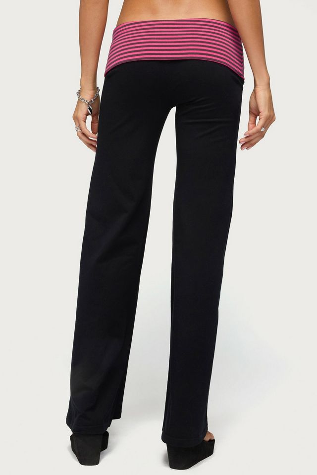 Edikted Maci Striped Foldover Pants #4