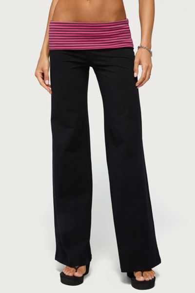 Edikted Maci Striped Foldover Pants