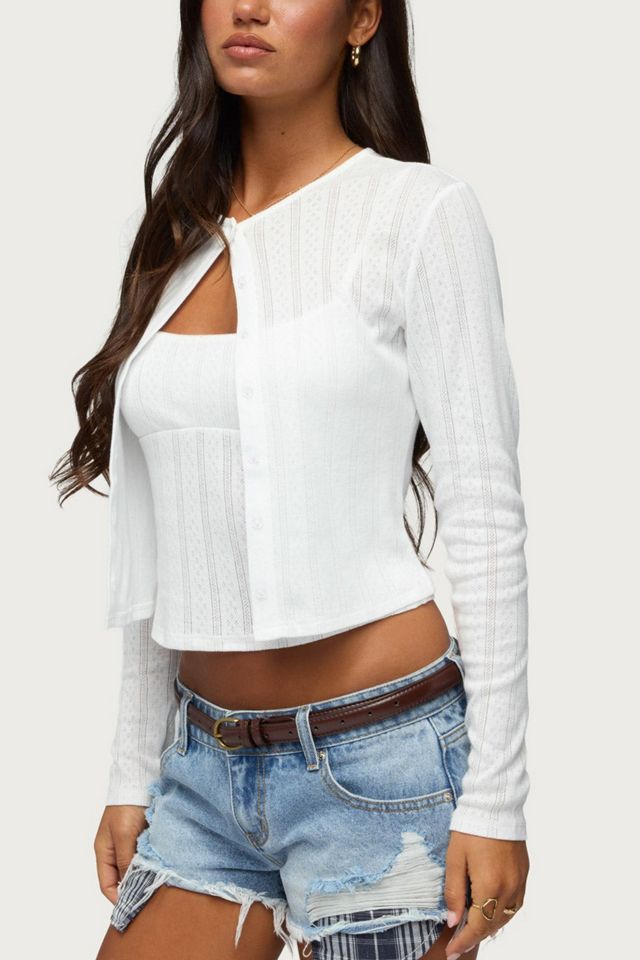 Edikted Adie Pointelle Cardigan #2