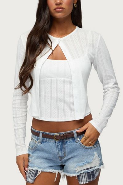 Edikted Adie Pointelle Cardigan