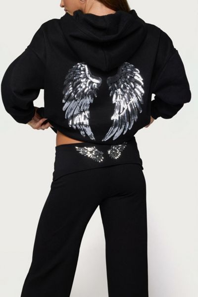 Edikted Angel Energy Sequin Hoodie