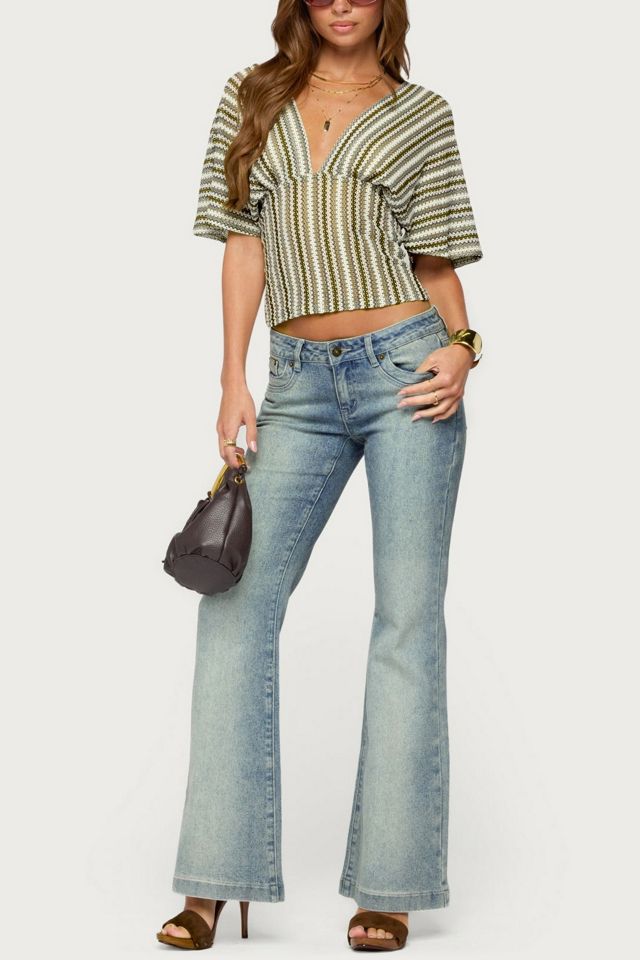 Edikted Alwyn Flutter Crochet Zigzag Top #1