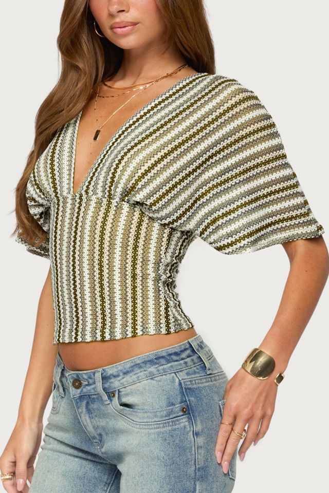 Edikted Alwyn Flutter Crochet Zigzag Top #2