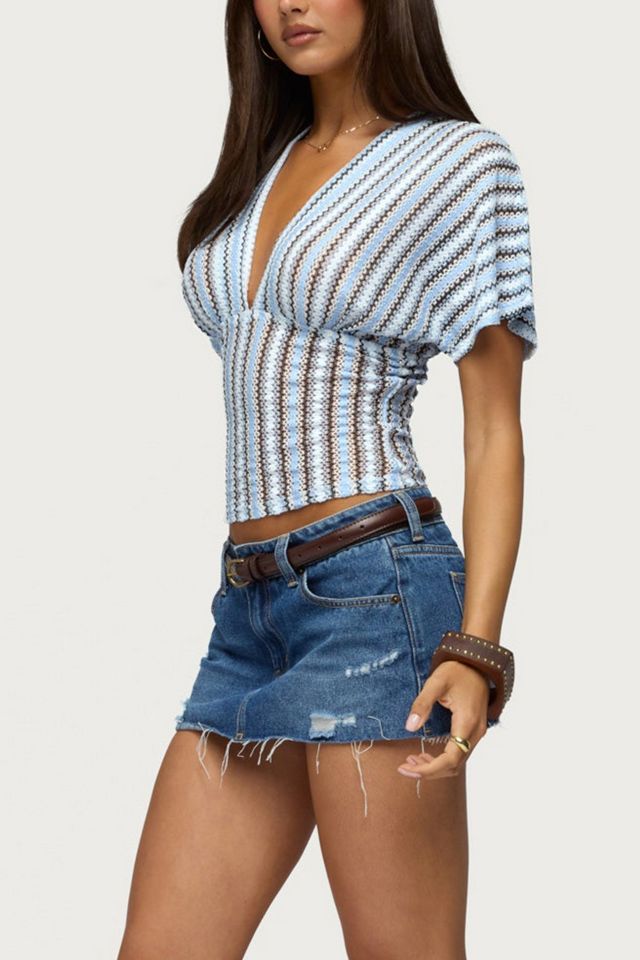 Edikted Alwyn Flutter Crochet Zigzag Top #3