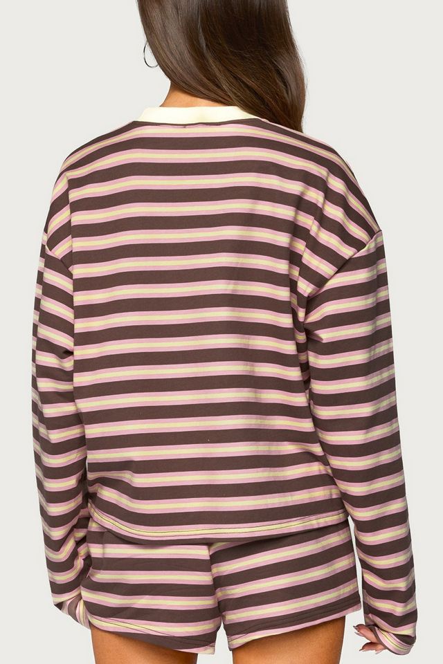 Edikted Blanchy Striped Long Sleeve Top #4