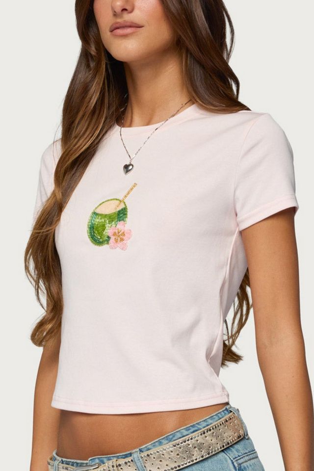 Edikted Coconut Beaded T Shirt #2