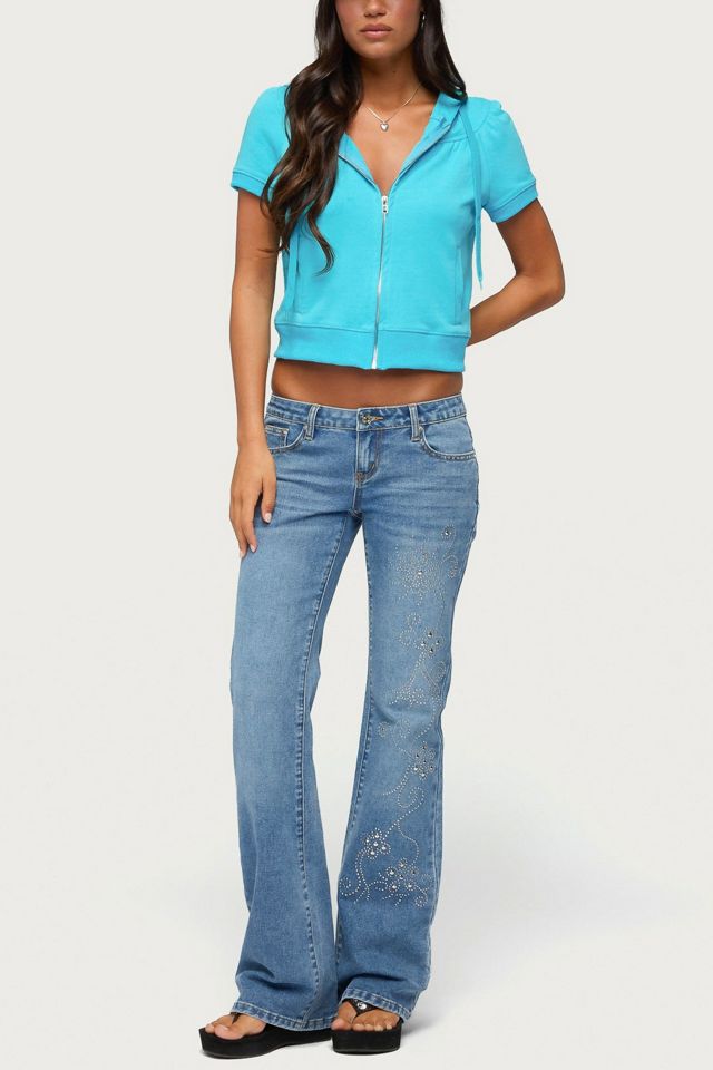 Edikted Daisi Short Sleeve Hoodie Top #2