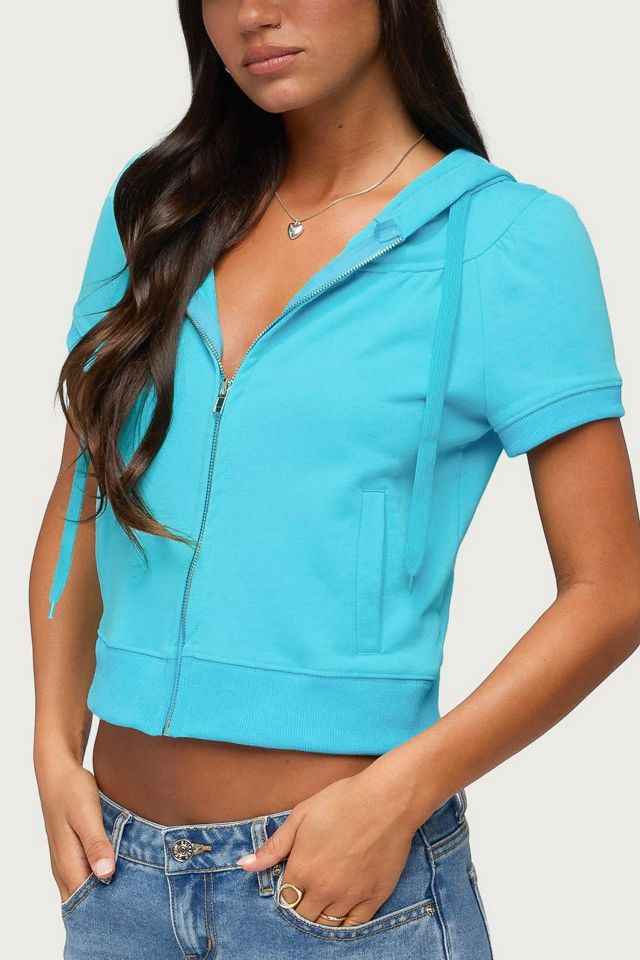 Edikted Daisi Short Sleeve Hoodie Top #3